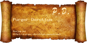 Purger Dorottya névjegykártya